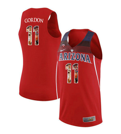Arizona Wildcats 11 Aaron Gordon College Basketball Jersey Red 6122 retro stitched fan jersey RTJ6527 image 1