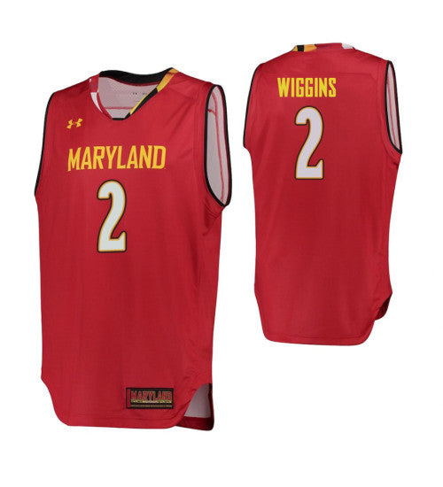 Maryland Terrapins Aaron Wiggins College Basketball Jersey Red retro stitched fan jersey RTJ4083 image 1