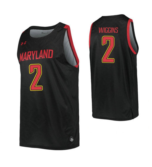 Maryland Terrapins 2 Aaron Wiggins Black College Basketball Jersey 2676 retro stitched fan jersey RTJ9973 image 1
