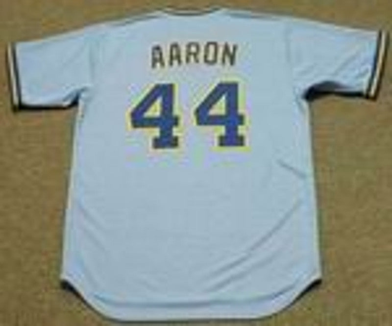 Hank Aaron Milwaukee Brewers 1975 Baseball jersey retro stitched fan gear RTJ00775