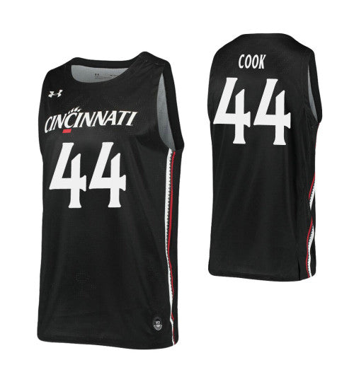 Adam Cook College Basketball Jersey Black Cincinnati Bearcats retro stitched fan jersey RTJ12662 image 1