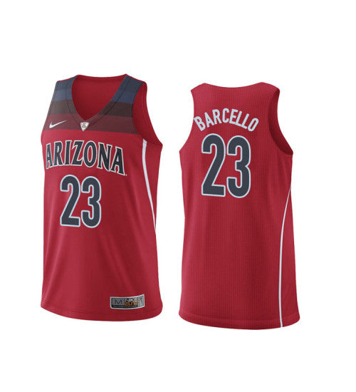 Arizona Wildcats 23 Alex Barcello College Basketball Jersey Red retro stitched fan jersey RTJ12398 image 1