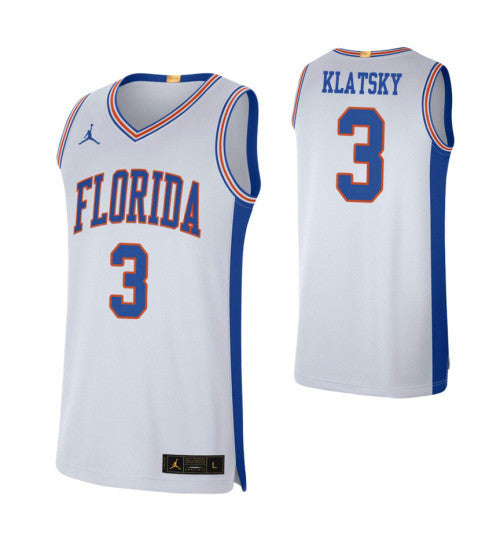 Florida Gators 3 Alex Klatsky Retro Limited College Basketball Jersey White retro stitched fan jersey RTJ11332 image 1
