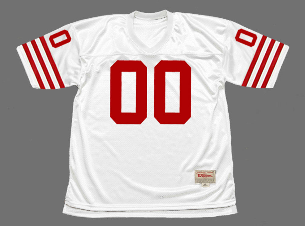 SF 49ers 1980's Throwback Away Custom Jersey Name Number, Retro Stitched Jersey