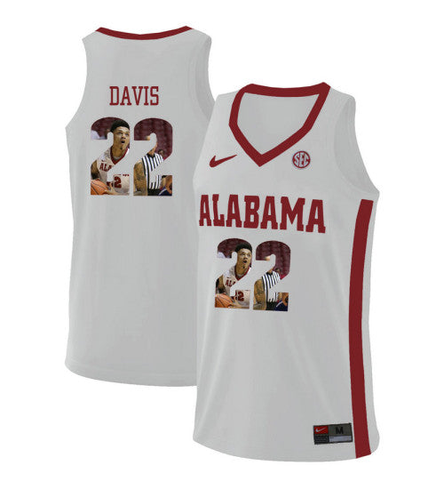 Alabama Crimson Tide 22 Armond Davis College Basketball Jersey White 32 retro stitched fan jersey RTJ12617 image 1