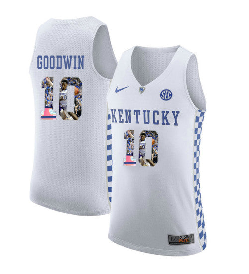 Kentucky Wildcats 10 Archie Goodwin College Basketball Jersey White retro stitched fan jersey RTJ4561 image 1
