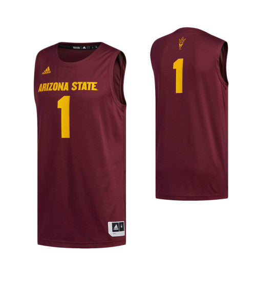 Arizona State Sun Devils 1 Basketball College Basketball Jersey Maroon retro stitched fan jersey RTJ12542 image 1