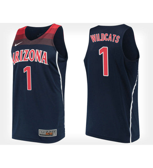 Arizona Wildcats 1 Navy College Basketball Jersey retro stitched fan jersey RTJ6546 image 1