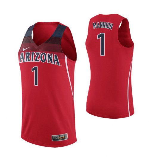 Arizona Wildcats Nico Mannion College Basketball Jersey Red retro stitched fan jersey RTJ12283 image 1