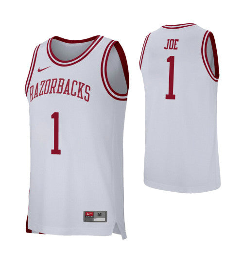 Arkansas Razorbacks 1 Isaiah Joe White College Basketball Jersey retro stitched fan jersey RTJ12276 image 1
