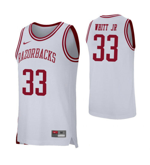 Arkansas Razorbacks Retro Jimmy Whitt Jr College Basketball Jersey White retro stitched fan jersey RTJ12245 image 1
