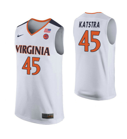 Virginia Cavaliers Austin Katstra College Basketball Jersey White retro stitched fan jersey RTJ7102 image 1