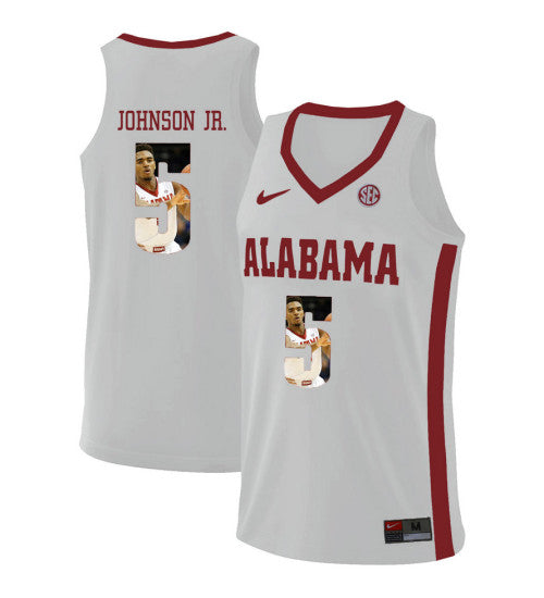 Alabama Crimson Tide 5 Avery Johnson Jr College Basketball Jersey White 5975 retro stitched fan jersey RTJ6674 image 1