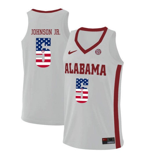 Alabama Crimson Tide 5 Avery Johnson Jr College Basketball Jersey White 5977 retro stitched fan jersey RTJ6672 image 1