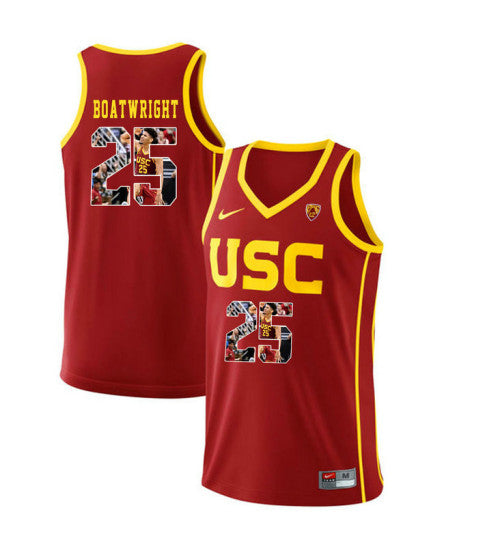 USC Trojans 25 Bennie Boatwright College Basketball Jersey Red retro stitched fan jersey RTJ1671 image 1
