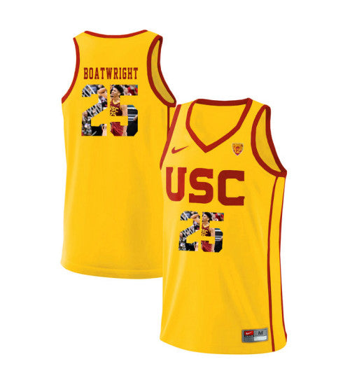 USC Trojans 25 Bennie Boatwright College Basketball Jersey Yellow 10984 retro stitched fan jersey RTJ1665 image 1