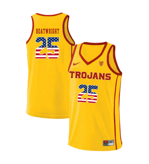 USC Trojans 25 Bennie Boatwright College Basketball Jersey Yellow 10982 retro stitched fan jersey RTJ1667 image 1