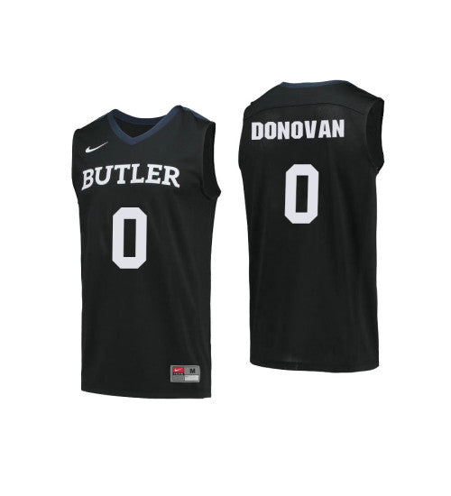 Butler Bulldogs 0 Campbell Donovan College Basketball Jersey Black retro stitched fan jersey RTJ12123 image 1