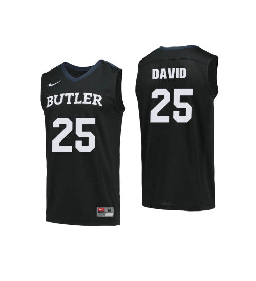 Butler Bulldogs 25 Christian David College Basketball Jersey Black retro stitched fan jersey RTJ6207 image 1