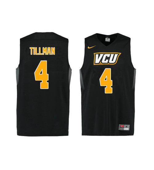 Vcu Rams 4 Justin Tillman College Basketball Jersey Black retro stitched fan jersey RTJ1512 image 1
