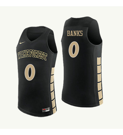 Wake Forest Demon Deacons 0 Maya Banks College Basketball Jersey Black retro stitched fan jersey RTJ1309 image 1