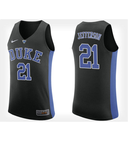 Duke Blue Devils 21 Amile Jefferson Black Alternate College Basketball Jersey retro stitched fan jersey RTJ11539 image