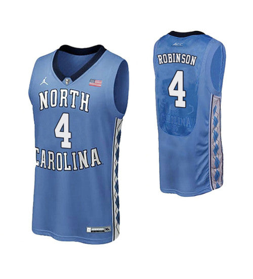 North Carolina Tar Heels 4 On Robinson Performace College Basketball Jersey Royal retro stitched fan jersey RTJ8920