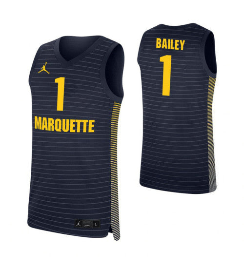 Marquette Golden Eagles 1 Brendan Bailey Navy College Basketball Jersey retro stitched fan jersey RTJ10019 image 1