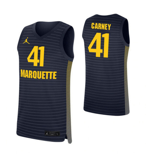 Marquette Golden Eagles Brendan Carney College Basketball Jersey Navy retro stitched fan jersey RTJ9997 image 1
