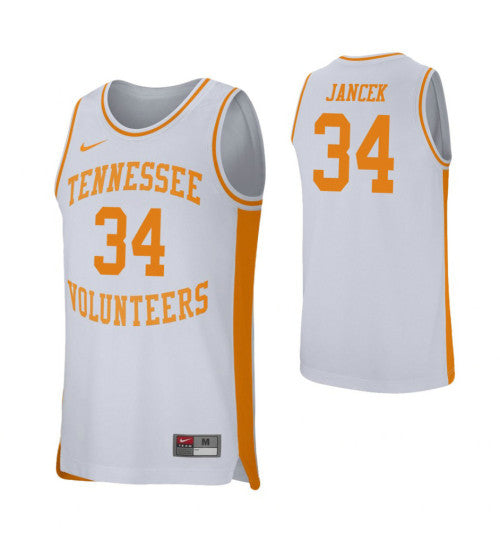 Tennessee Volunteers Brock Jancek College Basketball Jersey White retro stitched fan jersey RTJ7846 image 1