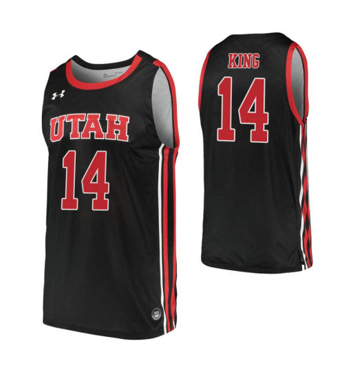 Utah Utes 14 Brooks King Black College Basketball Jersey retro stitched fan jersey RTJ7355 image 1