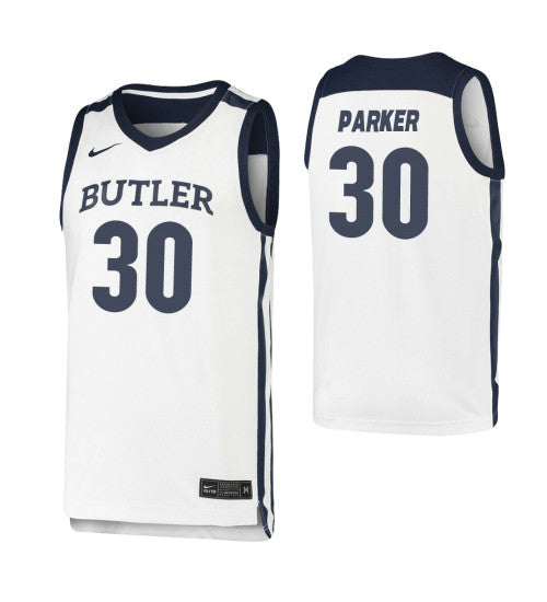 Butler Bulldogs Mike Parker College Basketball Jersey White retro stitched fan jersey RTJ12078 image 1