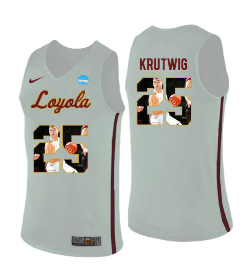 Loyola Chi Ramblers 25 Cameron Krutwig College Basketball Jersey White retro stitched fan jersey RTJ10143 image 1