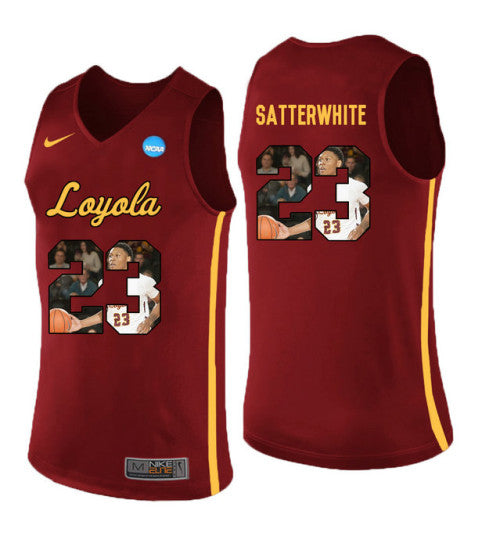 Loyola Chi Ramblers 23 Cameron Satterwhite College Basketball Jersey Red retro stitched fan jersey RTJ10151 image 1