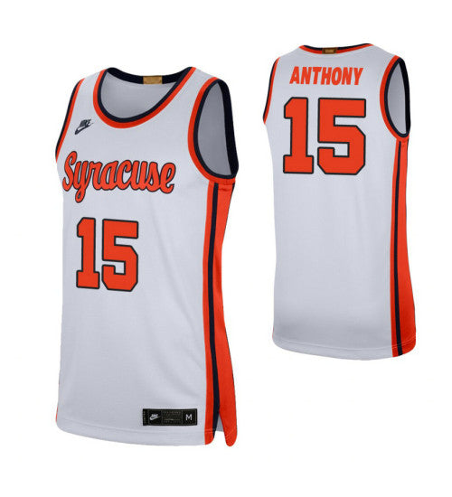 Syracuse Orange 15 Carmelo Anthony Retro Limited College Basketball Jersey White retro stitched fan jersey RTJ7968