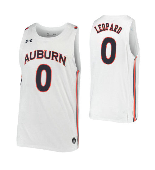 Chandler Leopard College Basketball Jersey White Auburn Tigers retro stitched fan jersey RTJ6052 image 1