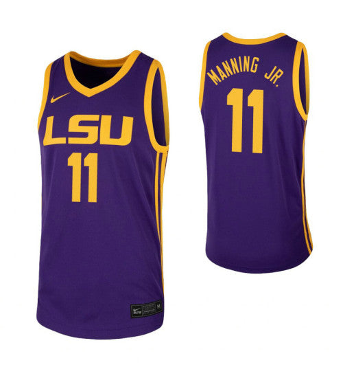 LSU Tigers 11 Charles Manning Jr Purple College Basketball Jersey retro stitched fan jersey RTJ10096 image 1