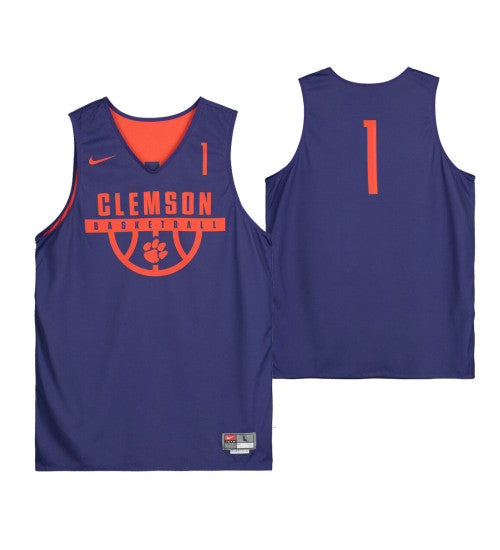 Clemson Tigers Purple Team Issued 1 College Basketball Jersey From The Basketball Program retro stitched fan jersey