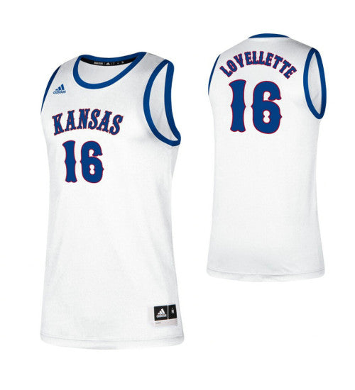 Kansas Jayhawks 16 Clyde Lovellette White College Basketball Jersey retro stitched fan jersey RTJ4778 image 1