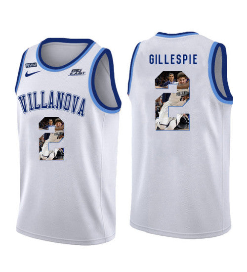 Villanova Wildcats 2 Collin Gillespie College Basketball Jersey White 11175 retro stitched fan jersey RTJ1474 image 1