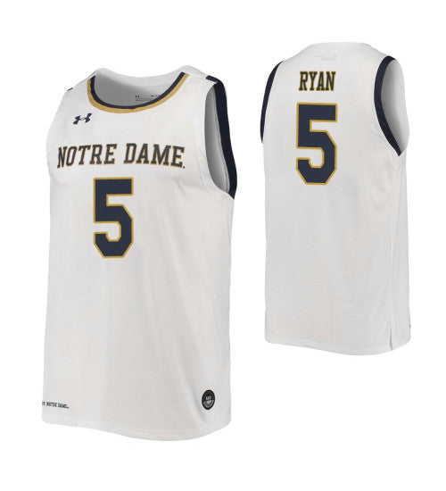 Cormac Ryan College Basketball Jersey White Notre Dame Fighting Irish retro stitched fan jersey RTJ5904 image 1