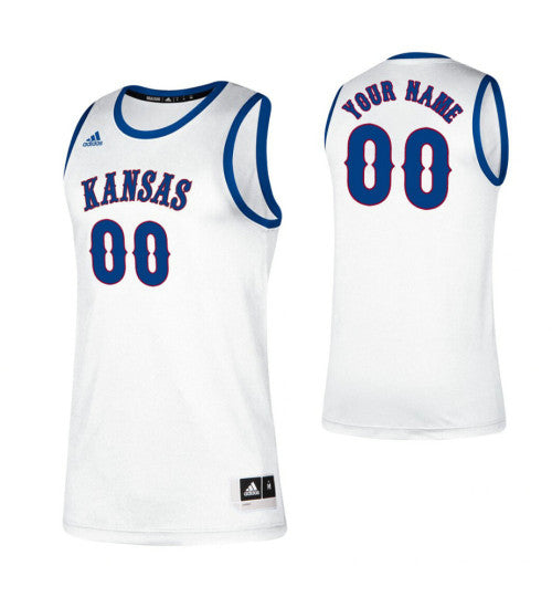 Kansas Jayhawks 00 Custom College Basketball Classic Jersey White retro stitched fan jersey RTJ10530 image 1