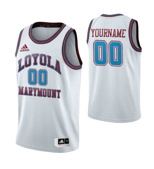 Loyola Marymount Lions 00 Custom College Basketball Throwback Jersey White retro stitched fan jersey RTJ10112 image 1