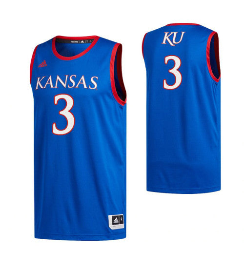 Kansas Jayhawks 3 Dajuan Harris College Basketball Jersey Royal retro stitched fan jersey RTJ4636 image 1