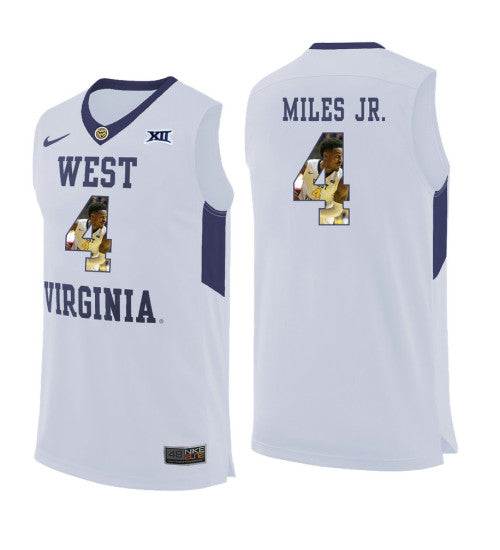 West Virginia Mountaineers 4 Daxter Miles Jr College Basketball Jersey White 11498 retro stitched fan jersey RTJ1151