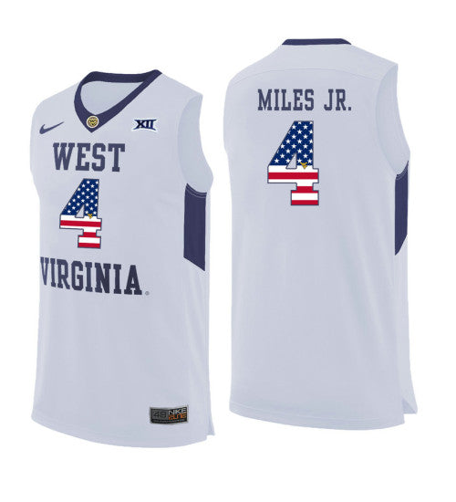 West Virginia Mountaineers 4 Daxter Miles Jr College Basketball Jersey White 11499 retro stitched fan jersey RTJ1150