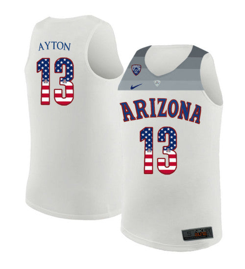 Arizona Wildcats 13 Deandre Ayton College Basketball Jersey White 237 retro stitched fan jersey RTJ12412 image 1
