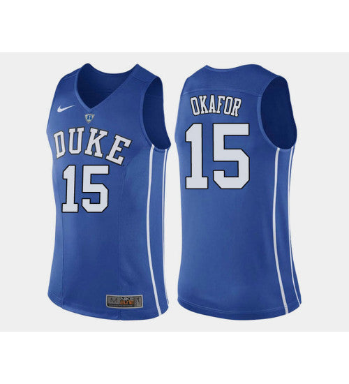 Duke Blue Devils 15 Jahlil Okafor Blue Home College Basketball Jersey retro stitched fan jersey RTJ11563 image 1