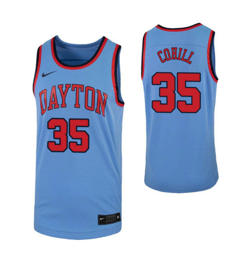 Dwayne Cohill College Basketball Jersey Light Blue Dayton Flyers retro stitched fan jersey RTJ11411 image 1