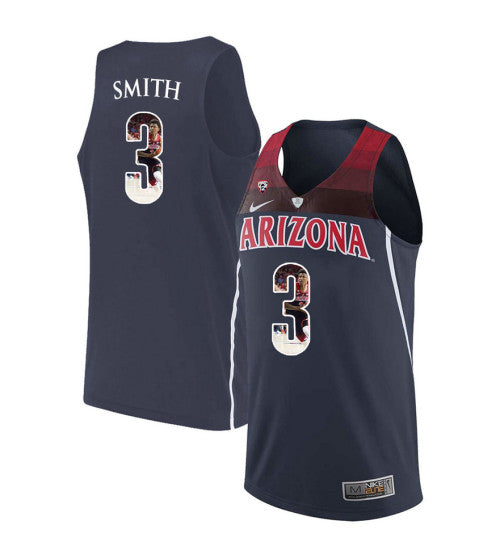 Arizona Wildcats 3 Dylan Smith College Basketball Jersey Navy 278 retro stitched fan jersey RTJ12371 image 1